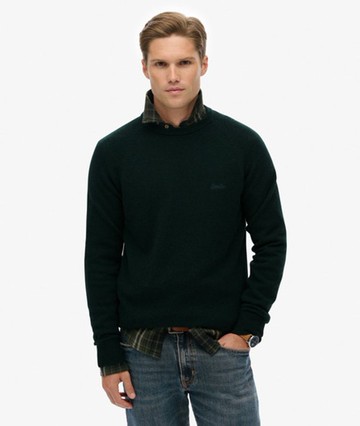 Superdry Men's Wool Blend Jumper Green Size: S
