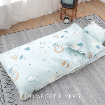 天絲TENCEL萊賽爾 / 兒童冬夏兩用書包型兒童睡袋 / 萌物樂園