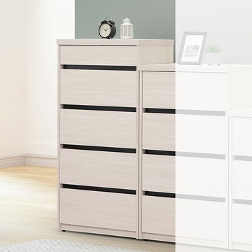 【顛覆設計】卡麥羅白榆木色2尺五斗櫃