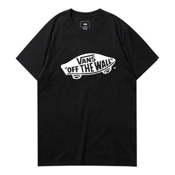 Vans Off The Wall Classic Printing Short Sleeve Couple Style Black