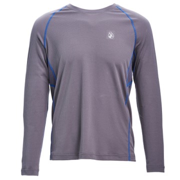 【WILDLAND荒野】男POLARTEC功能圓領長袖衣灰