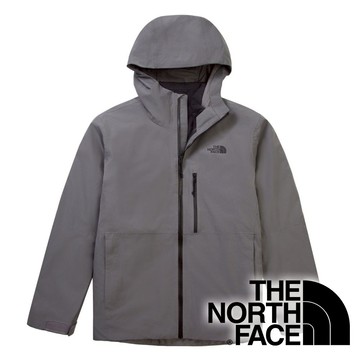 【THE NORTH FACE 美國】男Dryvent兩件式防水羽絨外套FP600『煙灰/黑』NF0A83SL