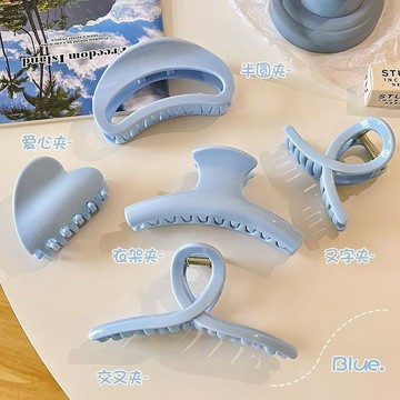 臺灣/✨鯊魚夾 髮夾韓系海鹽藍髮夾抓夾女2025新款後腦勺慵懶風盤發鯊魚夾高級感頭飾