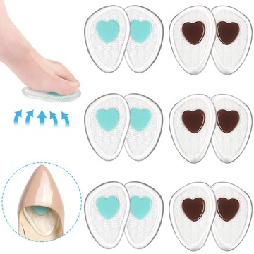 los1280貳組護腳半碼墊透明GEL高彈減震緩壓波浪紋理耐磨水晶隱形前掌墊