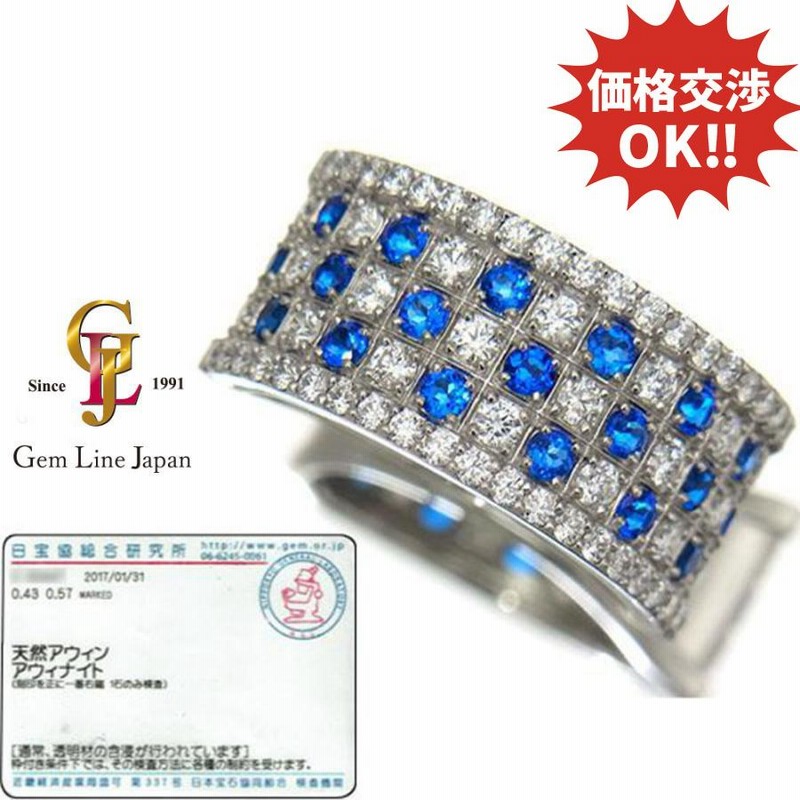 日宝協ソーティング付 アウイナイト 0.43ct ダイヤモンド 0.57ct