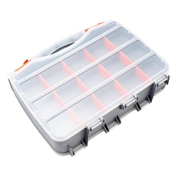 TRENY 真好雙面收納盒 小  透明 + 灰色 + 橘色  1個