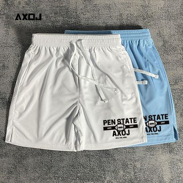 臺灣出貨 籃球開叉短褲美式運動男子速幹寬鬆跑步網眼排汗訓練服透氣籃球短褲 五分褲 夏季短褲