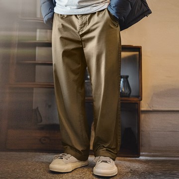 馬登工裝 美式復古Chino褲卡其色直筒奇諾褲休閒純棉長褲子男秋冬