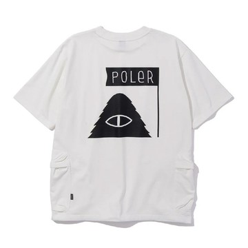 日本限定 POLER OUTSIDE POCKET SUMMIT TEE 大口袋山岳T恤 白