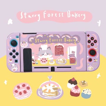 任天堂switch保護殼oled紫色硅膠軟殼Switch2保護套 點心貓咪