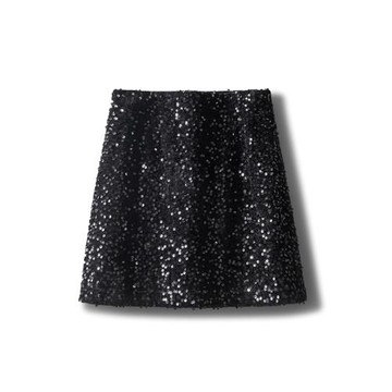 金絲絨亮片半身裙女秋冬2025新款高腰顯瘦包臀氣質小香風A字短裙