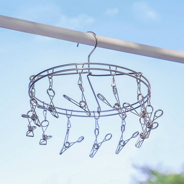 304不鏽鋼圓形內衣/襪子晾曬架(12夾) 單一規格