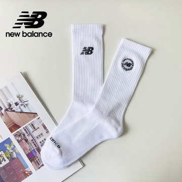 【New Balance】 NB 刺繡LOGO舒適棉襪_中性_白色_LAS51181WT
