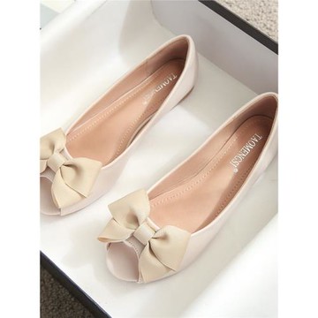 魚嘴涼鞋女夏小碼33一34圓頭平底單鞋淺口露腳趾女鞋大碼41一43春