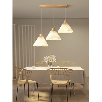 餐廳吊燈現代簡約大氣原木吊燈日式輕奢床頭吊燈餐廳燈有110V