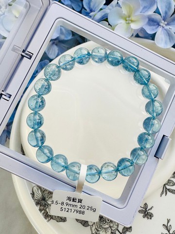 小精品聖母利亞碎冰冰海藍寶8.5-8.9mm20.25g紓解壓力療癒能量