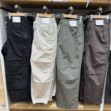 日單！春季男裝女裝廓形長褲降落傘褲型寬腿休閑褲子運動褲463991