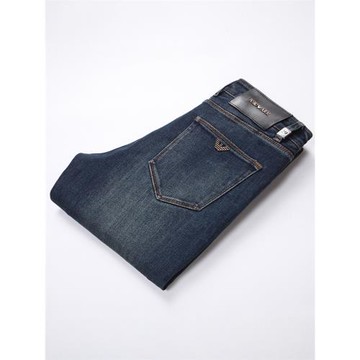 2025新款秋冬款水洗藍色牛仔褲男修身小腳彈力長褲子高端百搭簡約