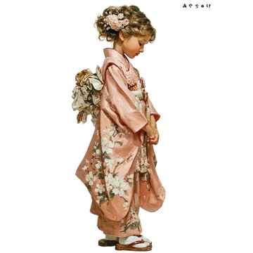 【12月新品4】07-114-0131 人物貼紙 和服復古