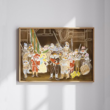 狐吉博物館 Huchii Museum系列 夜巡款 | 插畫A4海報