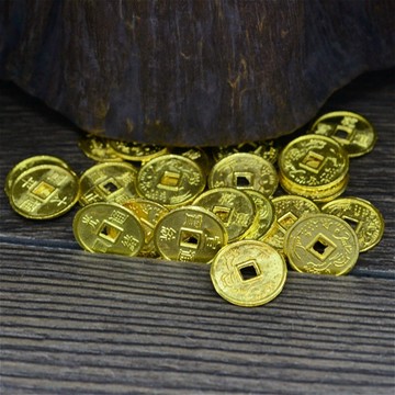 0716 古法金 金色小銅錢 DIY飾品 招財 旺財金幣 擺飾配件 髮財樹 搖錢樹 迷你 五帝錢 十帝錢小號