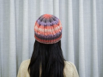 手作-編織毛帽-鉤針系列-稻穗-段染色