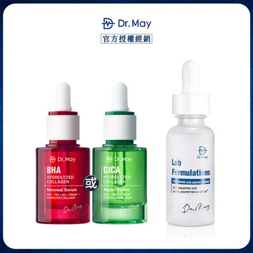【Dr. May美博士】紅膠原煥膚精華30ml / 積雪草保濕精華30ml_任選1入+B5HA玻尿酸保濕精華30ml