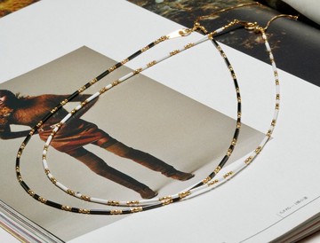 日本製 18K 陶瓷金珠項鍊  三色