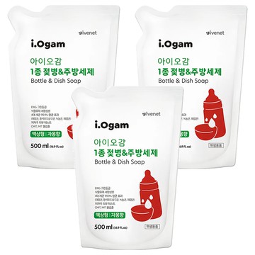 ivenet 奶瓶適用清潔劑補充包  500ml  3包