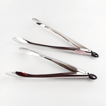 不銹鋼食品夾 超長加厚食物鉗燒烤夾烘焙餅干蛋糕面包夾廚房工具1入