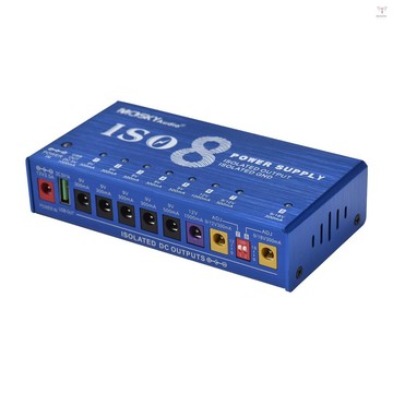 Moskyaudio 9 通道樂器電源,帶獨立短路保護 LED 電源指示燈 8 個直流輸出和 1 個 USB 輸出,用於