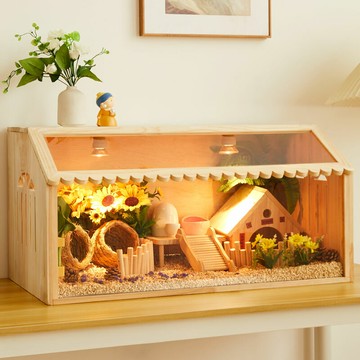 實木飼養箱專用籠家用盧丁雞寵物雞籠雞窩造景柯爾鴨倉鼠籠