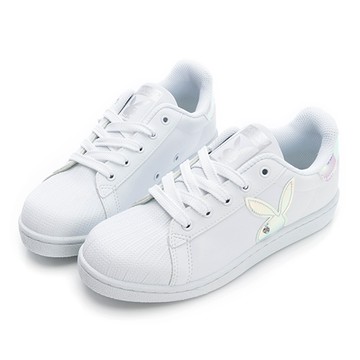 ⚡舒適輕步伐 第2雙再享折扣｜PLAYBOY 俏甜春語 經典貝殼兔兔小白鞋-白貝殼(PY1006)