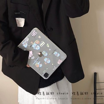 可拆卸Y折適用iPad保護殼丑魚漢頓2025年Pro11/13防彎Air7/6代10代10.9寸9代10.2寸7/8代mini7筆槽12.9寸