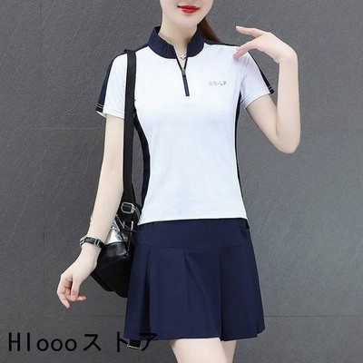 ゴルフウェアレディースゴルフセットアップ2点セット上下セット速乾半袖トップスボトムス夏かわいいゴルフ女子テニステニスウェアユニフォーム 通販 Lineポイント最大get Lineショッピング