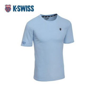 K-SWISS 排汗T恤 26SS PF TEE 13 W 吸濕排汗 短上衣 女短袖上衣 藍色 1913705-495