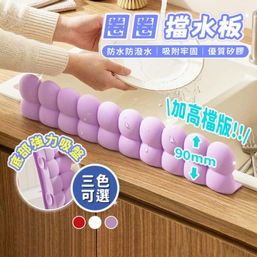 🔥台灣秒發🔥【加高加厚】吸盤圈圈擋水板 多巴胺  防水擋板 免打孔防濺板 廚房水槽 廚房家居 水槽擋板 防潑水防濺 可愛