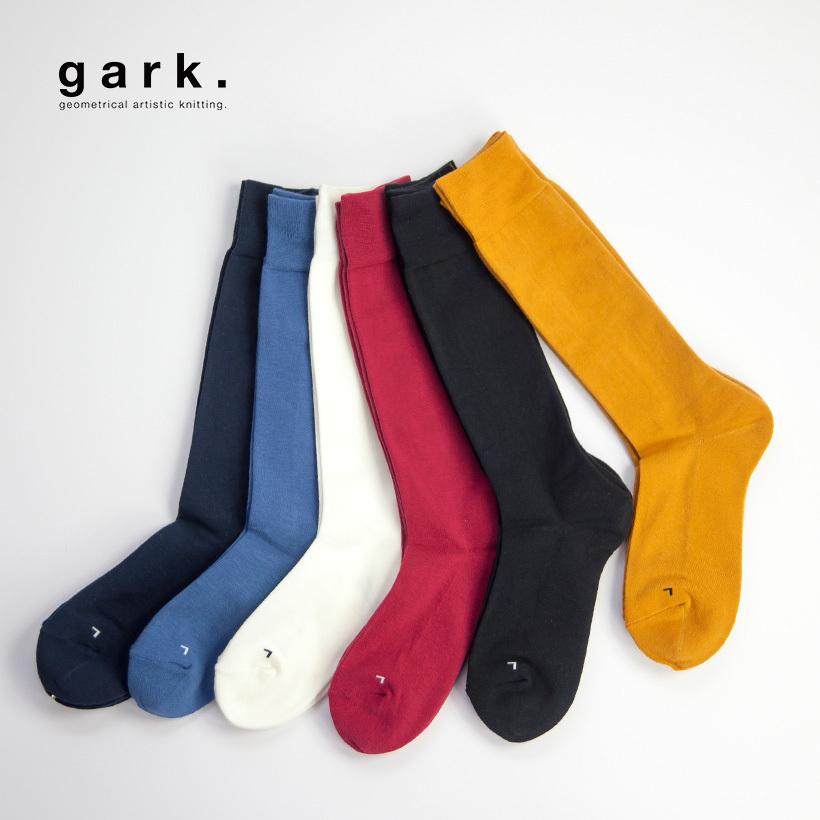 ガーク gark. コットンウール ハイソックス ソリッドロングホーズ 靴下