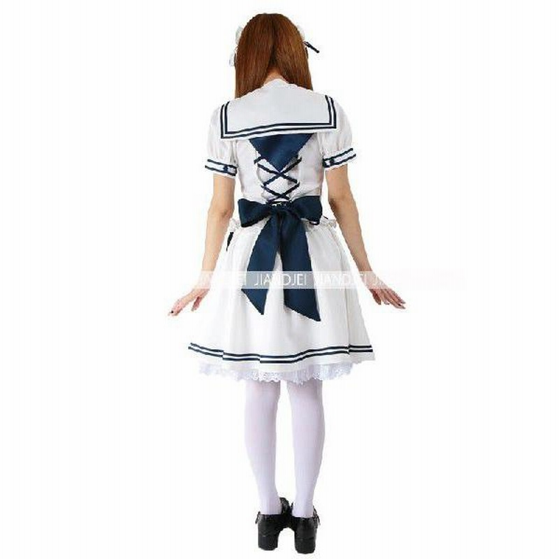 ファッションなデザイン セーラー服メイド衣装コスプレ/エプロン付 スカーフ付メイド服 コスプレ衣装