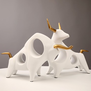 牛轉乾坤家居裝飾客廳辦公室桌面擺件店鋪開業招財牛工藝禮品擺設