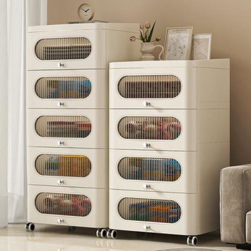 加厚收納柜子置物架家用客廳玩具零食儲物柜多層塑料抽屜式整理箱