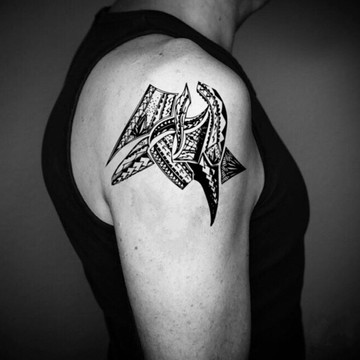 OhMyTat 薩摩亞 Samoan 刺青圖案紋身貼紙 (2 張)