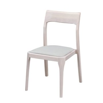 MUNA家居  查克北歐日系皮面餐椅/洗白色  48X54X82cm