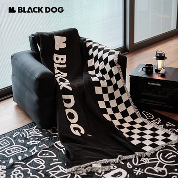 BLACKDOG 黑狗 潮流編織毯 黑白格棋盤格 地墊 空調毯 蓋毯 針織毯 床巾 野餐墊 沙發毯 沙發巾 美學