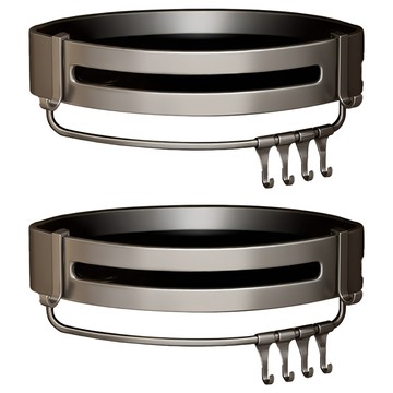 太空鋁三角籃帶桿置物架 Y609  灰色  2個