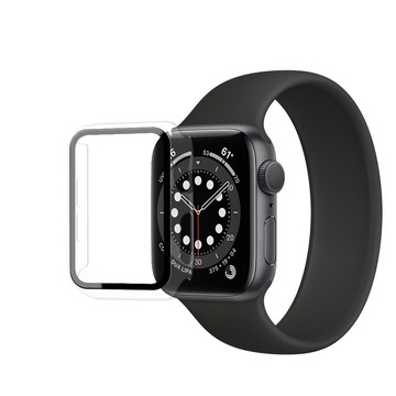 Apple Watch 錶殼 全包覆經典系列 Apple Watch Series SE/6 (44mm) 9H鋼化玻璃貼+錶殼 一體式保護殼(透明)