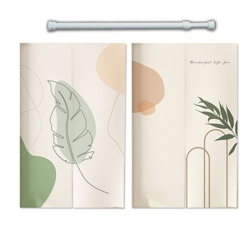 Dido home 簡約色系 掛簾棉麻門簾-含伸縮桿 70x120cm(HM320)