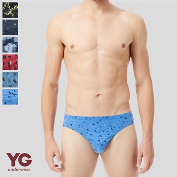【YG 天鵝內衣】純棉親膚透氣印花三角褲(顏色隨機出貨)