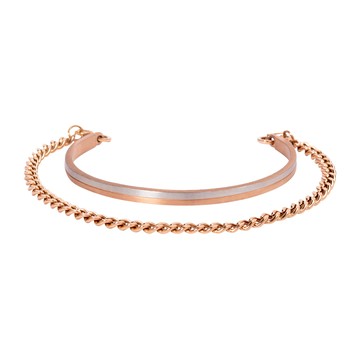 相遇線索 C型雙圈手環-女款玫金銀