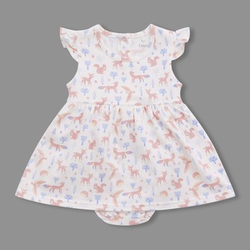 【Deux Filles有機棉】嬰兒洋裝包屁衣/新生兒連身衣 森林小鹿